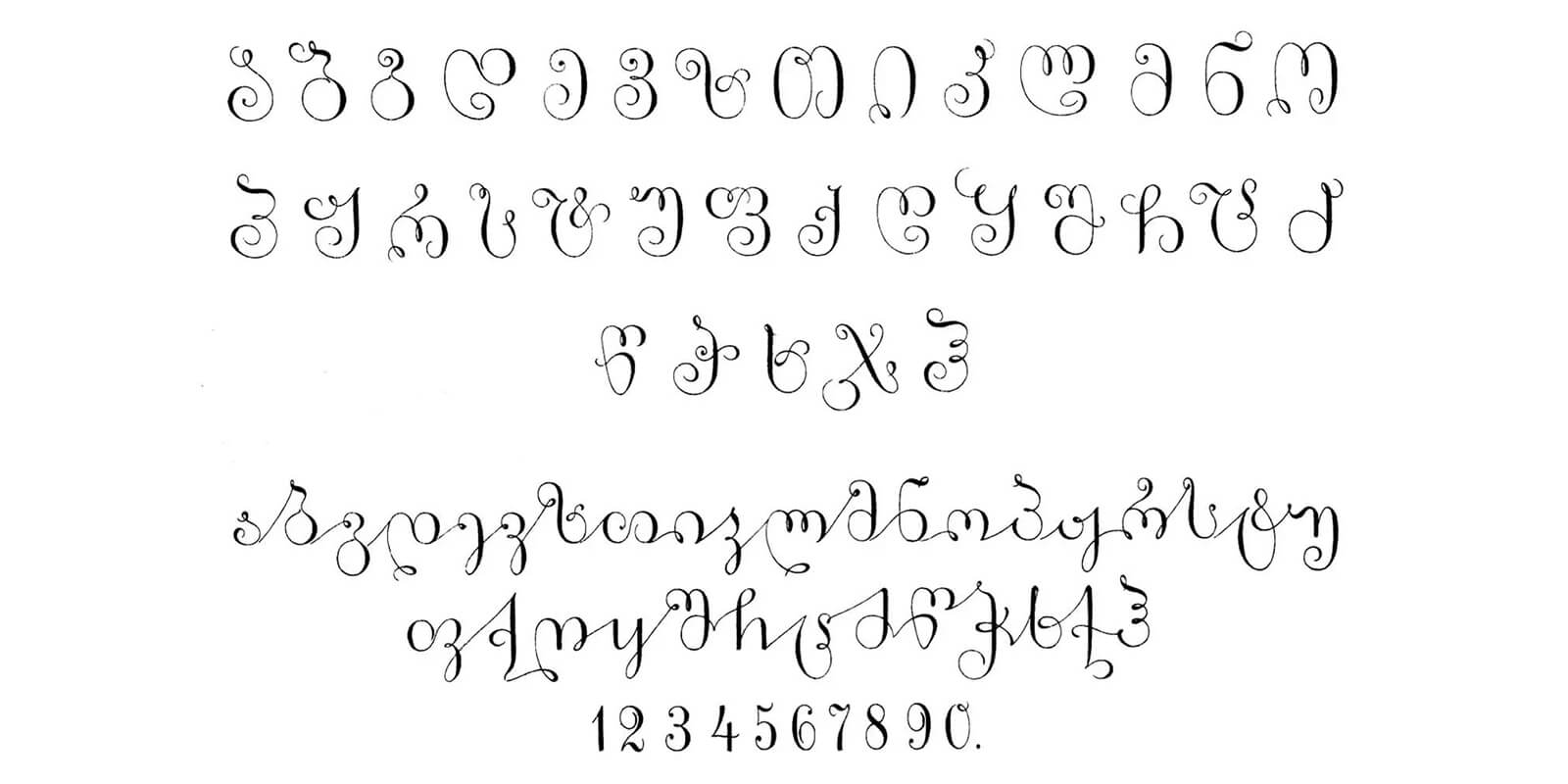 Georgian alphabet in Tbilisi